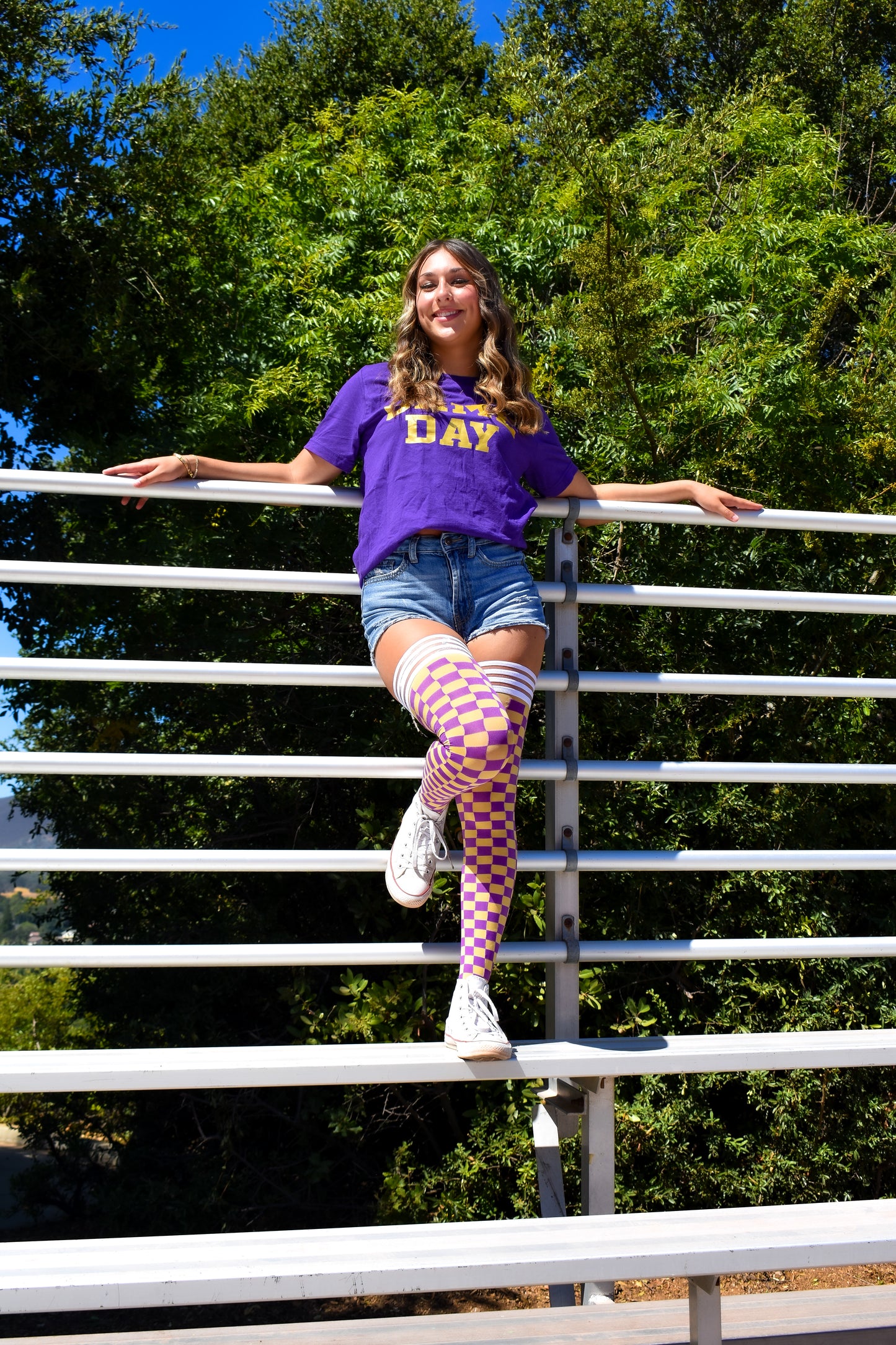 Purple & Gold Thigh-Highs