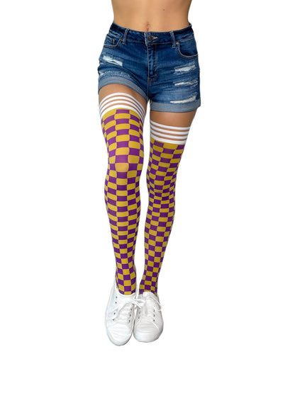 Purple & Gold Thigh-Highs