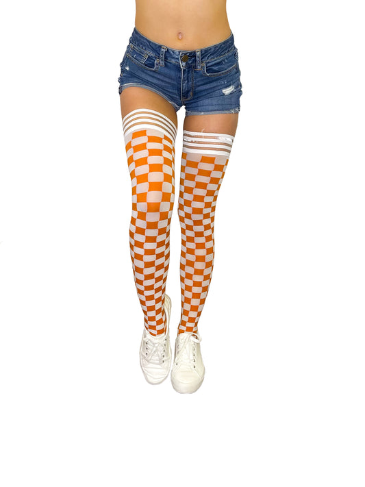 Coming SOON! Burnt Orange & White Thigh-Highs