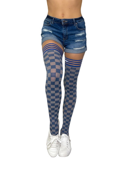 Navy & Grey Thigh-Highs
