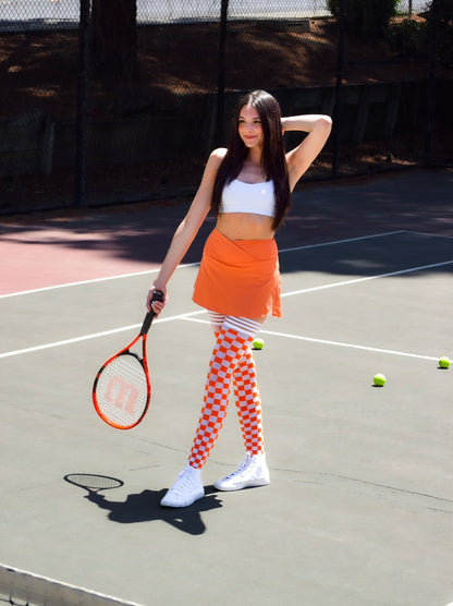 Orange & White Thigh-Highs