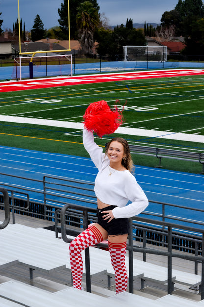 Red & White Thigh-Highs