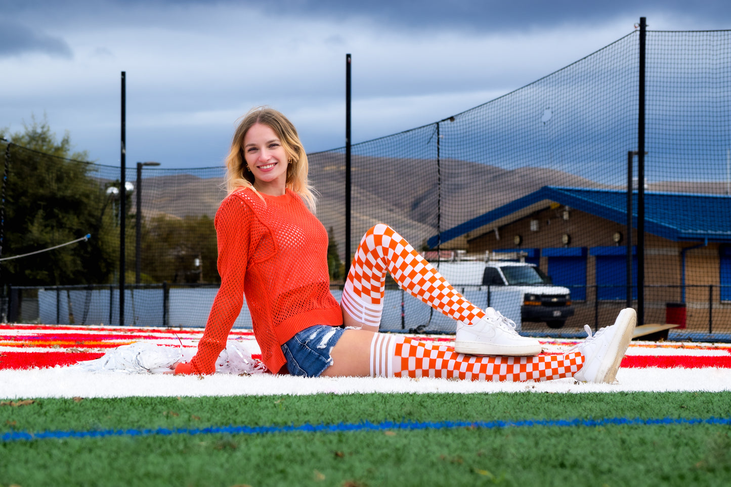 Orange & White Thigh-Highs