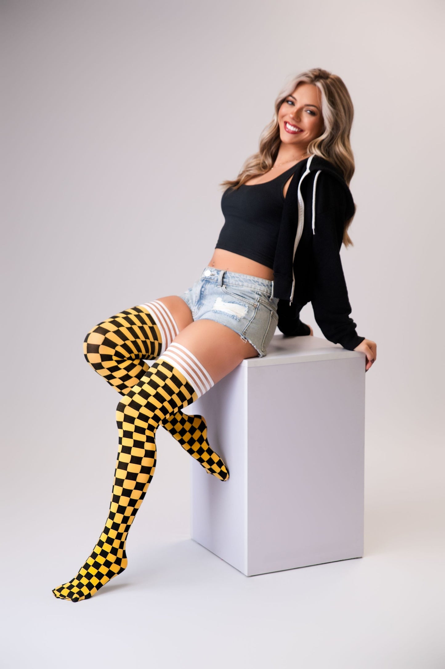Black & Gold Thigh-Highs