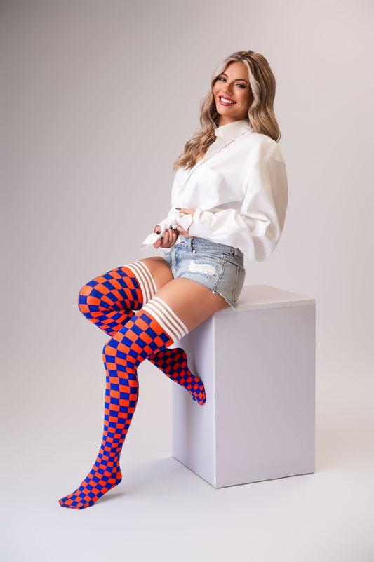 Orange & Blue Thigh-Highs