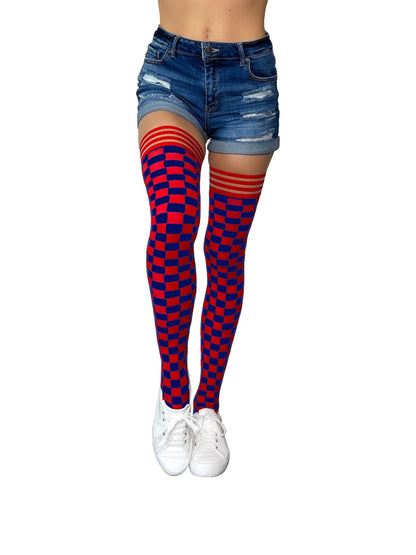 Red & Navy Thigh-Highs