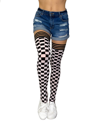 Black & White Thigh-Highs