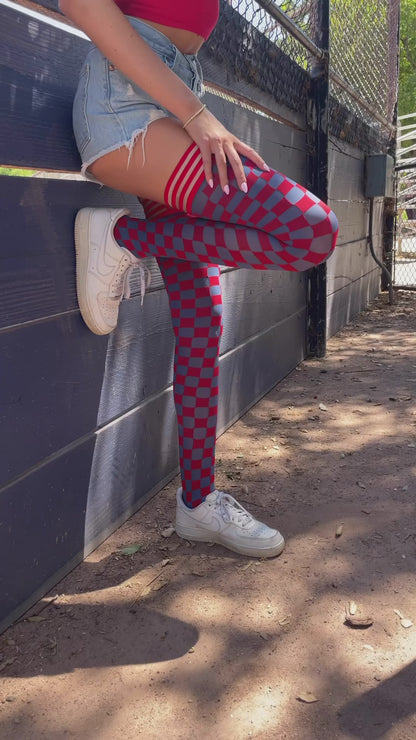 Red & Navy Thigh-Highs