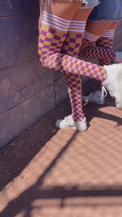 Purple & Gold Thigh-Highs
