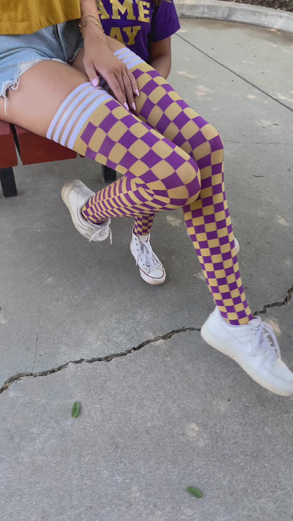 Purple & Gold Thigh-Highs